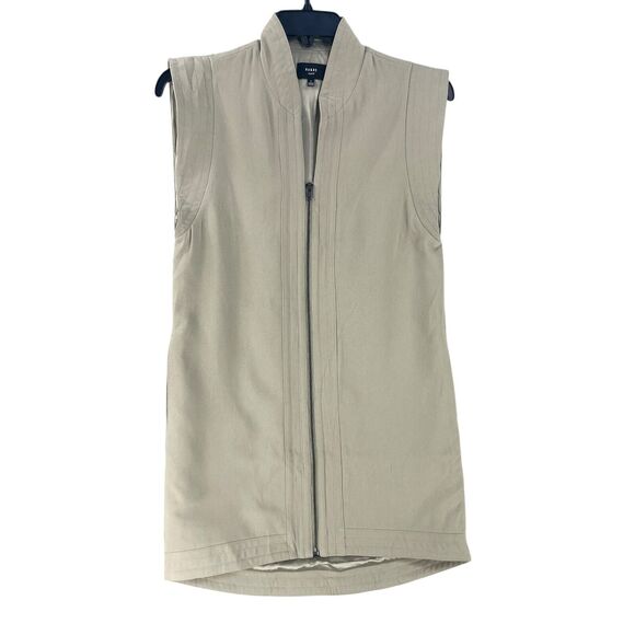 R & De Womens Vest Jacket Neutral Sz S Lagenlook Beige Zip Minimalist - Picture 1 of 12